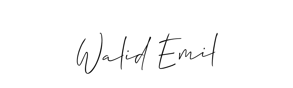 Make a short Walid Emil signature style. Manage your documents anywhere anytime using Allison_Script. Create and add eSignatures, submit forms, share and send files easily. Walid Emil signature style 2 images and pictures png