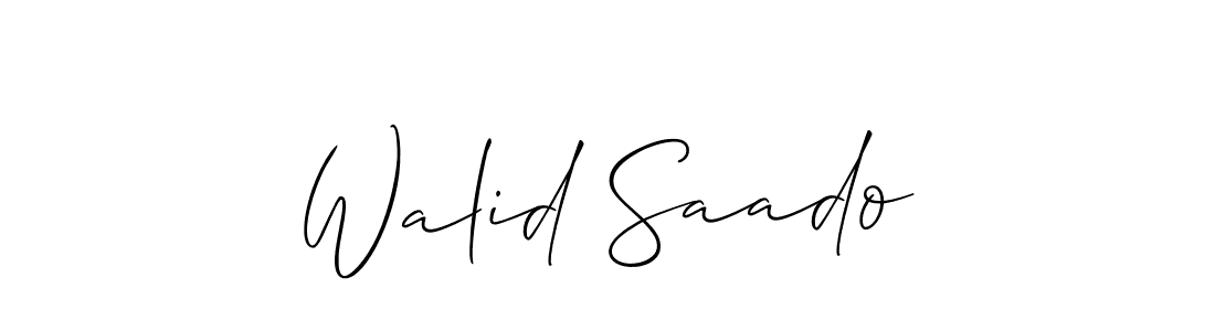 You should practise on your own different ways (Allison_Script) to write your name (Walid Saado) in signature. don't let someone else do it for you. Walid Saado signature style 2 images and pictures png