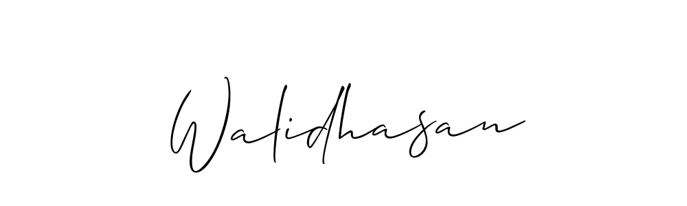 It looks lik you need a new signature style for name Walidhasan. Design unique handwritten (Allison_Script) signature with our free signature maker in just a few clicks. Walidhasan signature style 2 images and pictures png