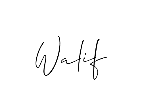 It looks lik you need a new signature style for name Walif. Design unique handwritten (Allison_Script) signature with our free signature maker in just a few clicks. Walif signature style 2 images and pictures png