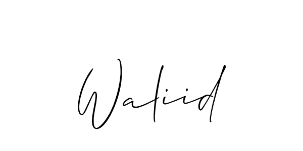 How to Draw Waliid signature style? Allison_Script is a latest design signature styles for name Waliid. Waliid signature style 2 images and pictures png