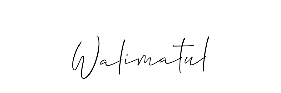 Use a signature maker to create a handwritten signature online. With this signature software, you can design (Allison_Script) your own signature for name Walimatul. Walimatul signature style 2 images and pictures png