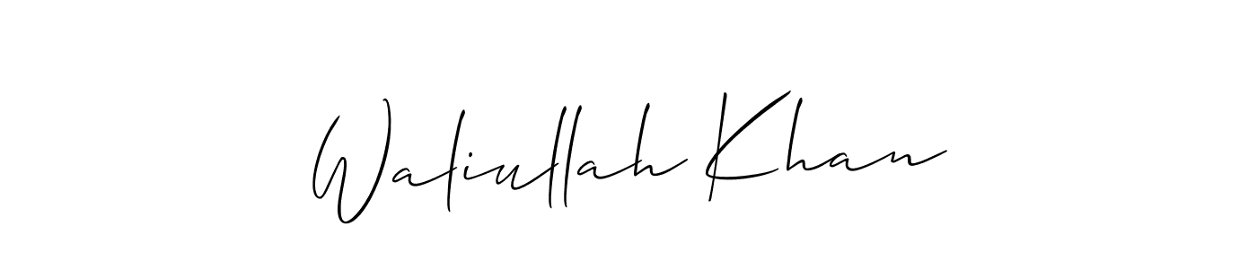 How to make Waliullah Khan signature? Allison_Script is a professional autograph style. Create handwritten signature for Waliullah Khan name. Waliullah Khan signature style 2 images and pictures png