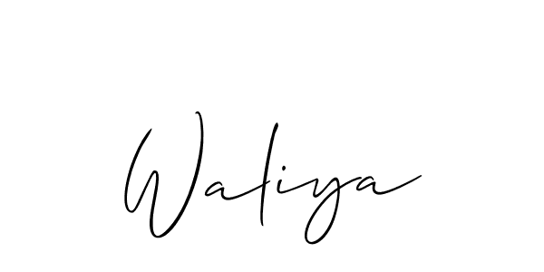 Waliya stylish signature style. Best Handwritten Sign (Allison_Script) for my name. Handwritten Signature Collection Ideas for my name Waliya. Waliya signature style 2 images and pictures png