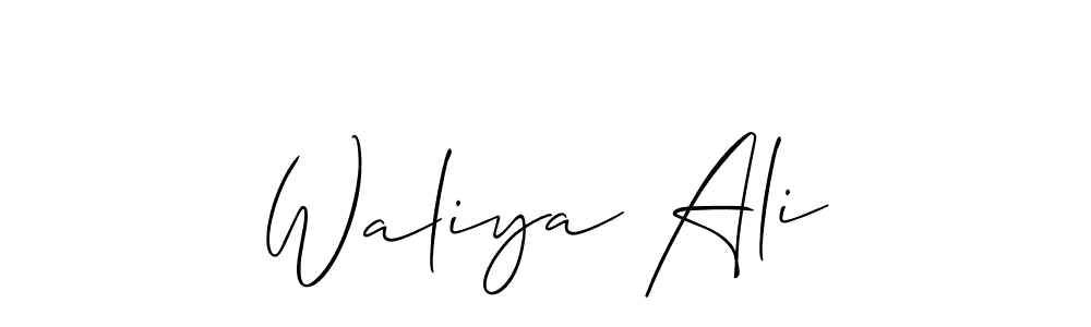 Best and Professional Signature Style for Waliya Ali. Allison_Script Best Signature Style Collection. Waliya Ali signature style 2 images and pictures png