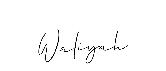 Make a beautiful signature design for name Waliyah. Use this online signature maker to create a handwritten signature for free. Waliyah signature style 2 images and pictures png