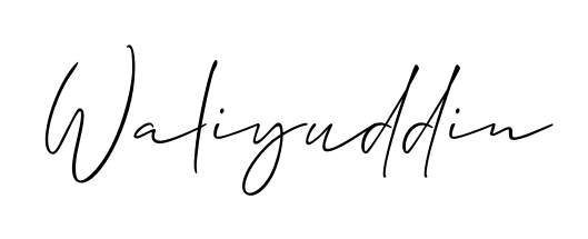 The Allison_Script handwriting style adds charm and authenticity to name Waliyuddin. A wonderful choice for personal thank-you notes. Waliyuddin signature style 2 images and pictures png