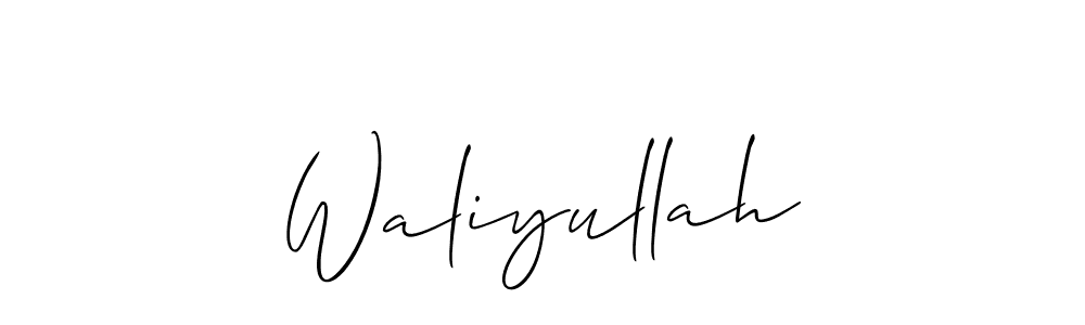 if you are searching for the best signature style for your name Waliyullah. so please give up your signature search. here we have designed multiple signature styles  using Allison_Script. Waliyullah signature style 2 images and pictures png