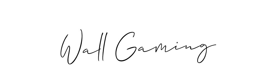 Design your own signature with our free online signature maker. With this signature software, you can create a handwritten (Allison_Script) signature for name Wall Gaming. Wall Gaming signature style 2 images and pictures png