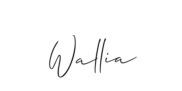 You should practise on your own different ways (Allison_Script) to write your name (Wallia) in signature. don't let someone else do it for you. Wallia signature style 2 images and pictures png