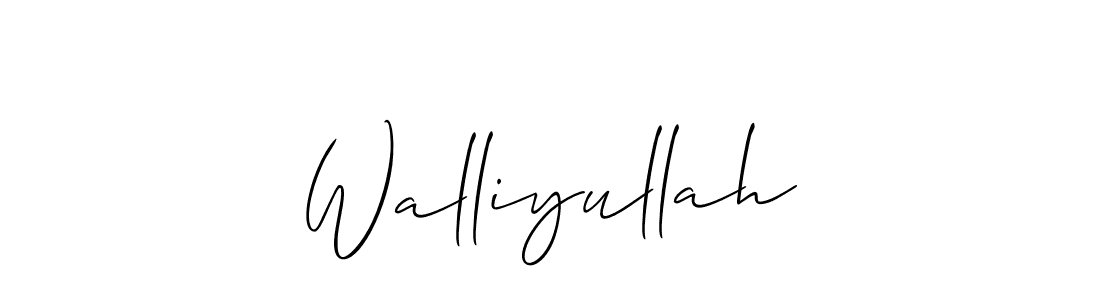 if you are searching for the best signature style for your name Walliyullah. so please give up your signature search. here we have designed multiple signature styles  using Allison_Script. Walliyullah signature style 2 images and pictures png