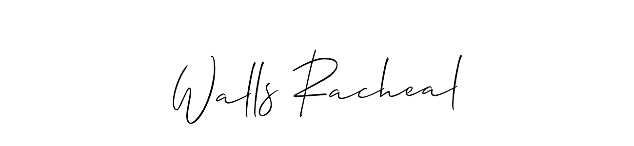 Walls Racheal stylish signature style. Best Handwritten Sign (Allison_Script) for my name. Handwritten Signature Collection Ideas for my name Walls Racheal. Walls Racheal signature style 2 images and pictures png