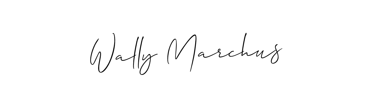 Create a beautiful signature design for name Wally Marchus. With this signature (Allison_Script) fonts, you can make a handwritten signature for free. Wally Marchus signature style 2 images and pictures png