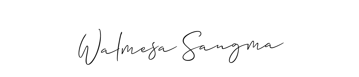The best way (Allison_Script) to make a short signature is to pick only two or three words in your name. The name Walmesa Sangma include a total of six letters. For converting this name. Walmesa Sangma signature style 2 images and pictures png