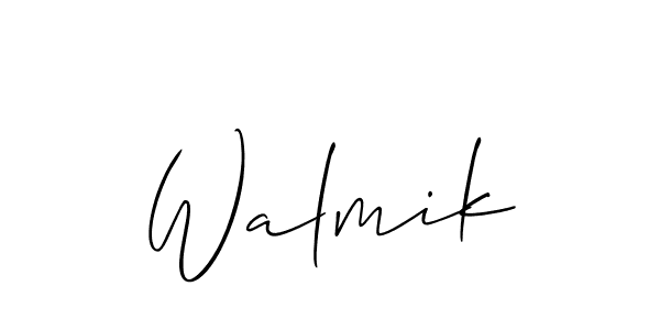 Use a signature maker to create a handwritten signature online. With this signature software, you can design (Allison_Script) your own signature for name Walmik. Walmik signature style 2 images and pictures png