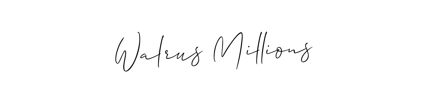 Walrus Millions stylish signature style. Best Handwritten Sign (Allison_Script) for my name. Handwritten Signature Collection Ideas for my name Walrus Millions. Walrus Millions signature style 2 images and pictures png