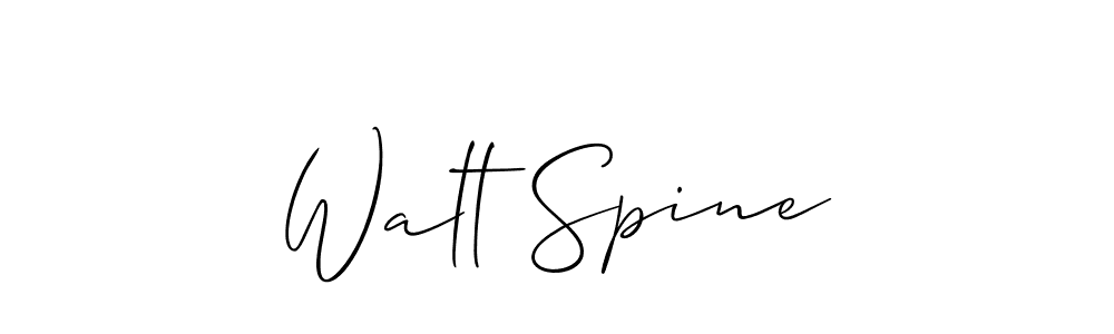 Make a beautiful signature design for name Walt Spine. With this signature (Allison_Script) style, you can create a handwritten signature for free. Walt Spine signature style 2 images and pictures png