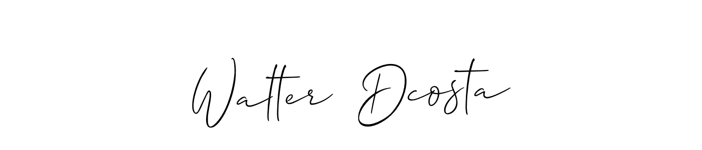 This is the best signature style for the Walter  Dcosta name. Also you like these signature font (Allison_Script). Mix name signature. Walter  Dcosta signature style 2 images and pictures png
