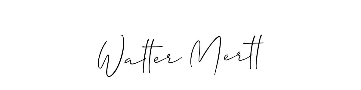 The best way (Allison_Script) to make a short signature is to pick only two or three words in your name. The name Walter Mertl include a total of six letters. For converting this name. Walter Mertl signature style 2 images and pictures png