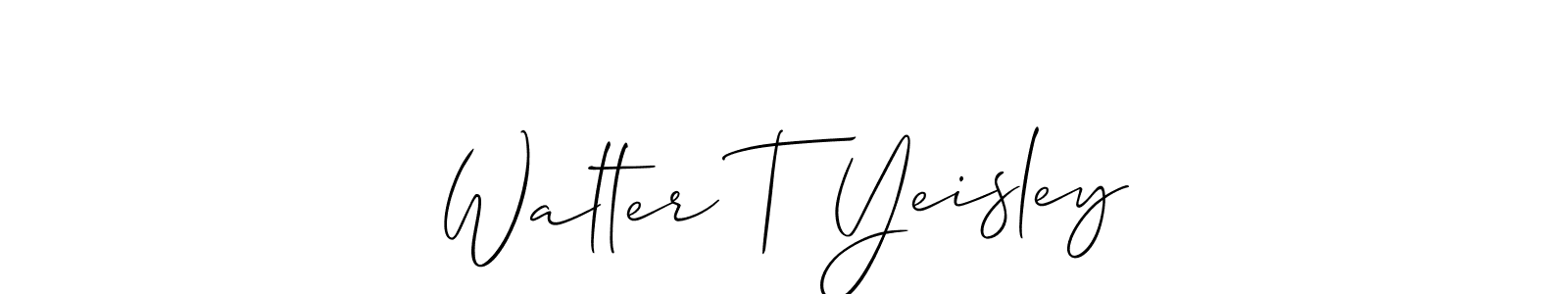 Create a beautiful signature design for name Walter T Yeisley. With this signature (Allison_Script) fonts, you can make a handwritten signature for free. Walter T Yeisley signature style 2 images and pictures png