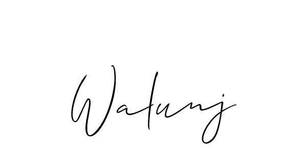 Walunj stylish signature style. Best Handwritten Sign (Allison_Script) for my name. Handwritten Signature Collection Ideas for my name Walunj. Walunj signature style 2 images and pictures png