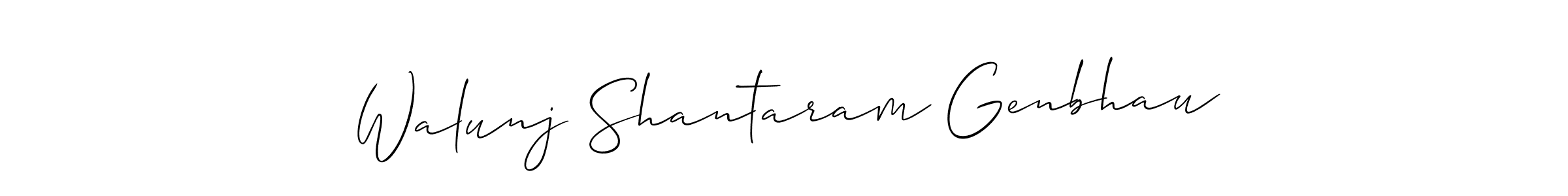 Make a beautiful signature design for name Walunj Shantaram Genbhau. With this signature (Allison_Script) style, you can create a handwritten signature for free. Walunj Shantaram Genbhau signature style 2 images and pictures png