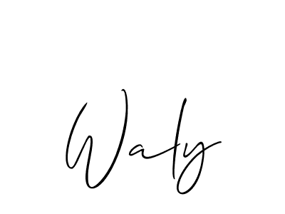 The best way (Allison_Script) to make a short signature is to pick only two or three words in your name. The name Waly include a total of six letters. For converting this name. Waly signature style 2 images and pictures png