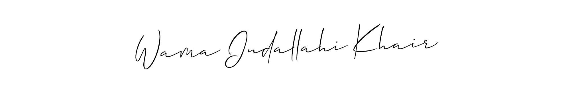 Best and Professional Signature Style for Wama Indallahi Khair. Allison_Script Best Signature Style Collection. Wama Indallahi Khair signature style 2 images and pictures png