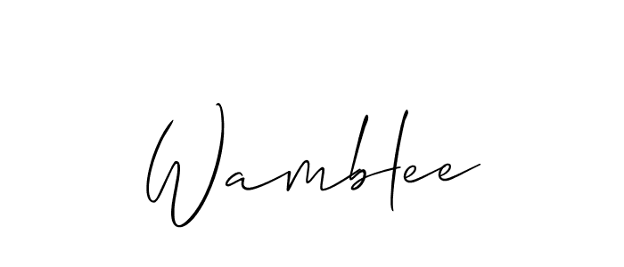 It looks lik you need a new signature style for name Wamblee. Design unique handwritten (Allison_Script) signature with our free signature maker in just a few clicks. Wamblee signature style 2 images and pictures png