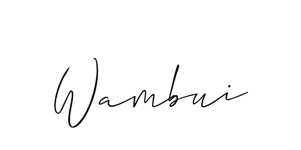 Also we have Wambui name is the best signature style. Create professional handwritten signature collection using Allison_Script autograph style. Wambui signature style 2 images and pictures png