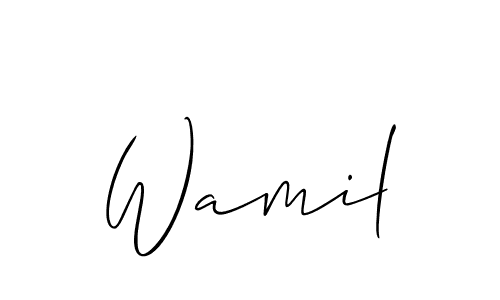 You should practise on your own different ways (Allison_Script) to write your name (Wamil) in signature. don't let someone else do it for you. Wamil signature style 2 images and pictures png