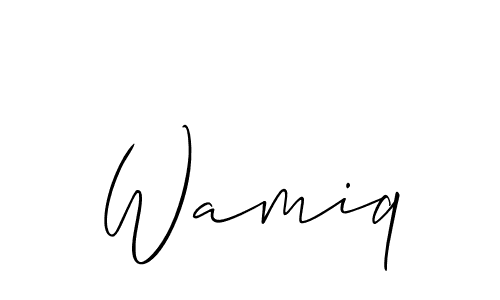 Use a signature maker to create a handwritten signature online. With this signature software, you can design (Allison_Script) your own signature for name Wamiq. Wamiq signature style 2 images and pictures png