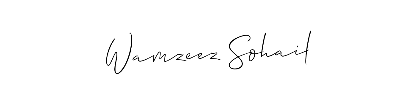 Wamzeez Sohail stylish signature style. Best Handwritten Sign (Allison_Script) for my name. Handwritten Signature Collection Ideas for my name Wamzeez Sohail. Wamzeez Sohail signature style 2 images and pictures png