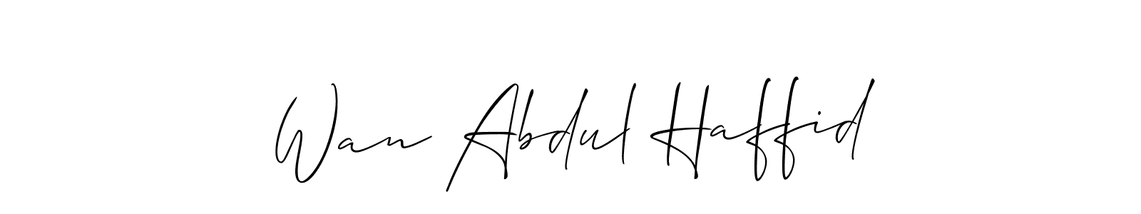 The best way (Allison_Script) to make a short signature is to pick only two or three words in your name. The name Wan Abdul Haffid include a total of six letters. For converting this name. Wan Abdul Haffid signature style 2 images and pictures png