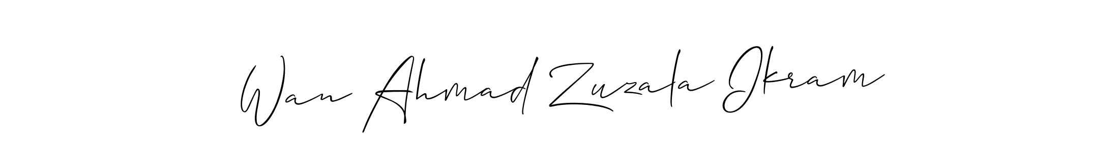 Make a short Wan Ahmad Zuzala Ikram signature style. Manage your documents anywhere anytime using Allison_Script. Create and add eSignatures, submit forms, share and send files easily. Wan Ahmad Zuzala Ikram signature style 2 images and pictures png