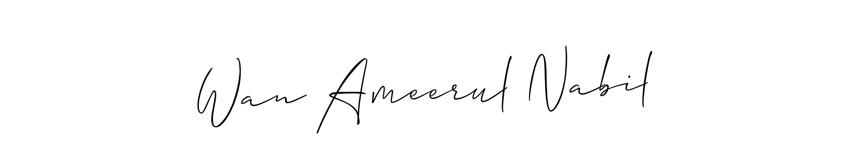 Create a beautiful signature design for name Wan Ameerul Nabil. With this signature (Allison_Script) fonts, you can make a handwritten signature for free. Wan Ameerul Nabil signature style 2 images and pictures png