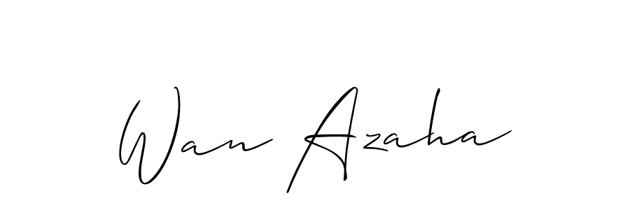 Create a beautiful signature design for name Wan Azaha. With this signature (Allison_Script) fonts, you can make a handwritten signature for free. Wan Azaha signature style 2 images and pictures png