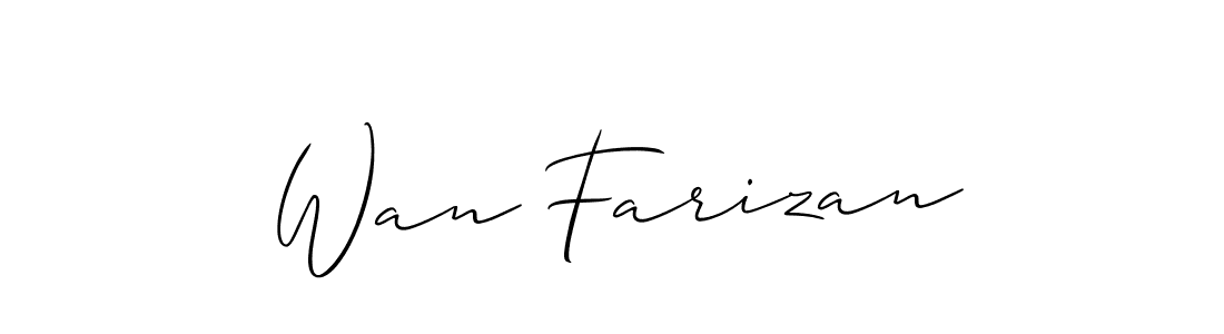 How to make Wan Farizan signature? Allison_Script is a professional autograph style. Create handwritten signature for Wan Farizan name. Wan Farizan signature style 2 images and pictures png