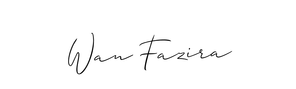 You should practise on your own different ways (Allison_Script) to write your name (Wan Fazira) in signature. don't let someone else do it for you. Wan Fazira signature style 2 images and pictures png