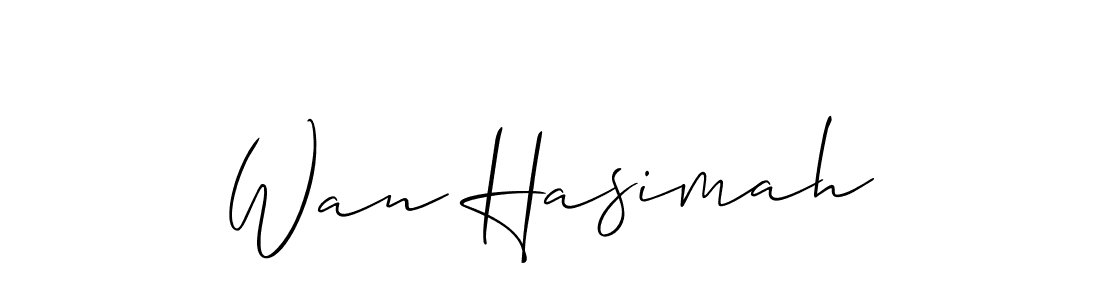 Allison_Script is a professional signature style that is perfect for those who want to add a touch of class to their signature. It is also a great choice for those who want to make their signature more unique. Get Wan Hasimah name to fancy signature for free. Wan Hasimah signature style 2 images and pictures png