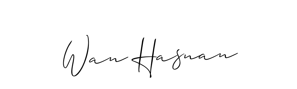 You should practise on your own different ways (Allison_Script) to write your name (Wan Hasnan) in signature. don't let someone else do it for you. Wan Hasnan signature style 2 images and pictures png