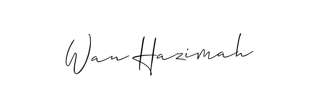 How to make Wan Hazimah name signature. Use Allison_Script style for creating short signs online. This is the latest handwritten sign. Wan Hazimah signature style 2 images and pictures png