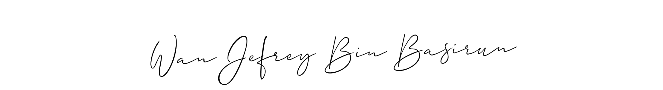 Allison_Script is a professional signature style that is perfect for those who want to add a touch of class to their signature. It is also a great choice for those who want to make their signature more unique. Get Wan Jefrey Bin Basirun name to fancy signature for free. Wan Jefrey Bin Basirun signature style 2 images and pictures png