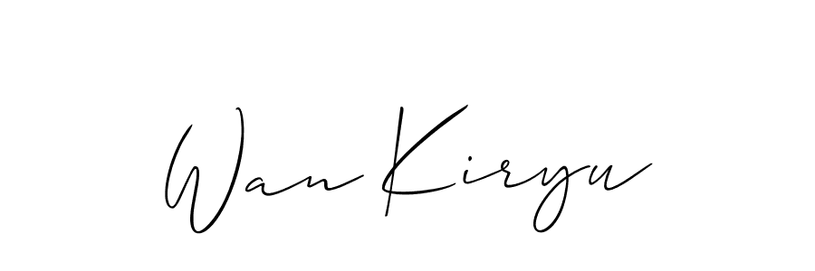 if you are searching for the best signature style for your name Wan Kiryu. so please give up your signature search. here we have designed multiple signature styles  using Allison_Script. Wan Kiryu signature style 2 images and pictures png