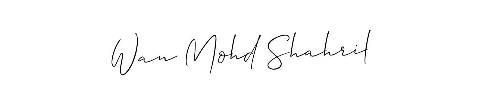 You should practise on your own different ways (Allison_Script) to write your name (Wan Mohd Shahril) in signature. don't let someone else do it for you. Wan Mohd Shahril signature style 2 images and pictures png