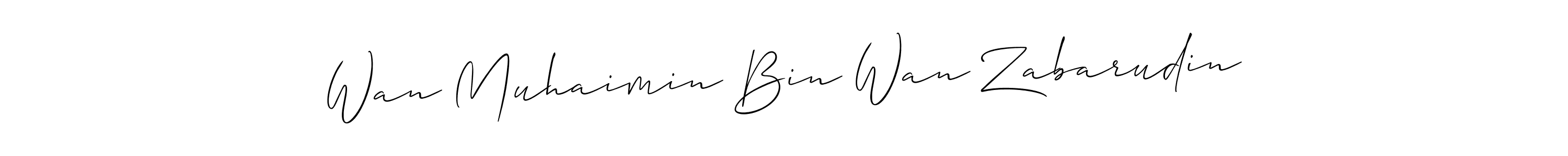 Wan Muhaimin Bin Wan Zabarudin stylish signature style. Best Handwritten Sign (Allison_Script) for my name. Handwritten Signature Collection Ideas for my name Wan Muhaimin Bin Wan Zabarudin. Wan Muhaimin Bin Wan Zabarudin signature style 2 images and pictures png