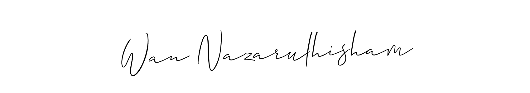 Use a signature maker to create a handwritten signature online. With this signature software, you can design (Allison_Script) your own signature for name Wan Nazarulhisham. Wan Nazarulhisham signature style 2 images and pictures png