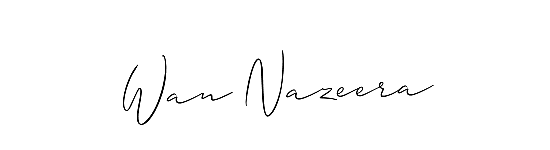 Allison_Script is a professional signature style that is perfect for those who want to add a touch of class to their signature. It is also a great choice for those who want to make their signature more unique. Get Wan Nazeera name to fancy signature for free. Wan Nazeera signature style 2 images and pictures png