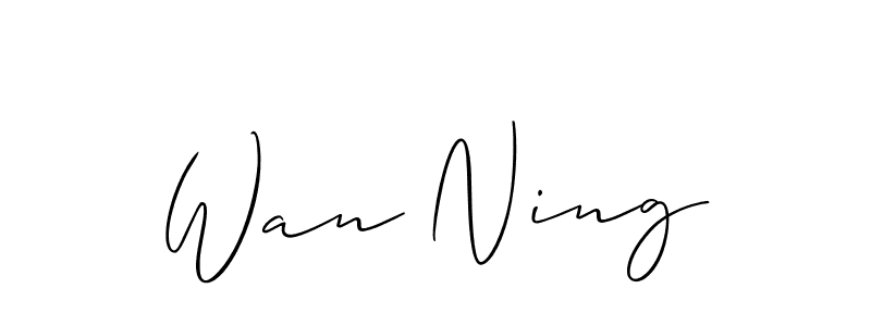 if you are searching for the best signature style for your name Wan Ning. so please give up your signature search. here we have designed multiple signature styles  using Allison_Script. Wan Ning signature style 2 images and pictures png