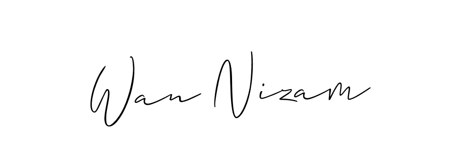 Make a short Wan Nizam signature style. Manage your documents anywhere anytime using Allison_Script. Create and add eSignatures, submit forms, share and send files easily. Wan Nizam signature style 2 images and pictures png